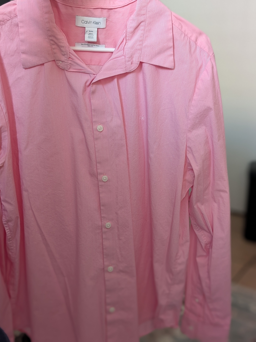 Calvin Klein Men’s Light Pink Button-Up Dress Shirt